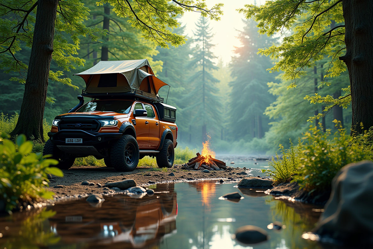 Pick-up 4x4 garé près d