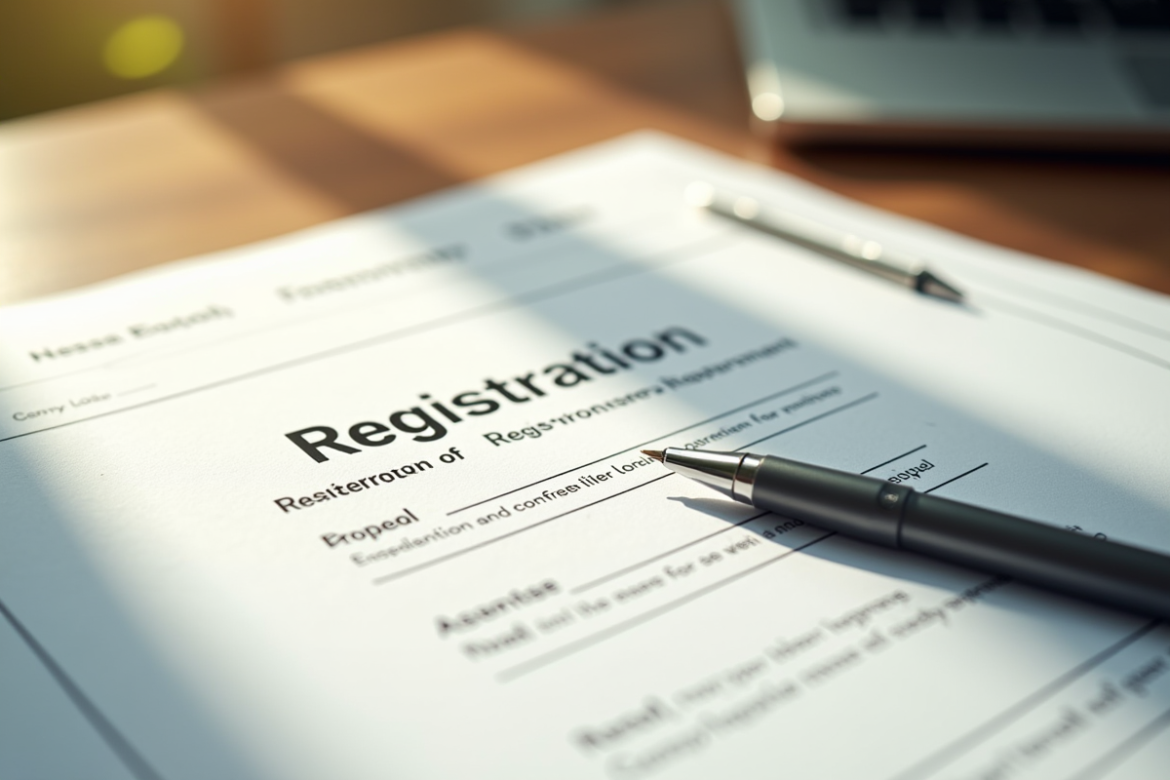 Documents officiels et formulaires sur bureau en lumière naturelle
