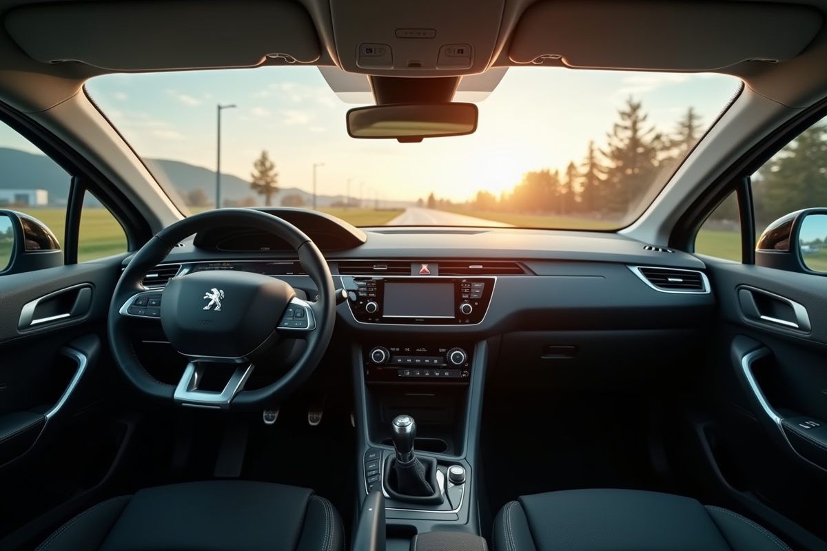 Intérieur de la Peugeot 308 vue du conducteur
