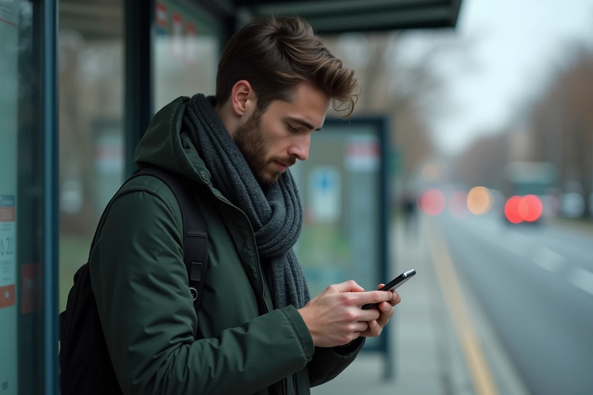 Jeune homme vérifiant l